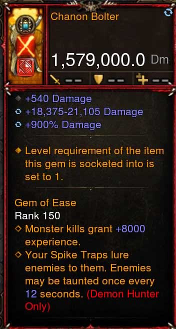 [Primal-Ethereal Infused] 1,579,000 DPS Acutal DPS Weapon CHANON BOLTER - Diablo 3 Mods Store - Seasonal and non-seasonal - Modded Items and Gear for PlayStation 4, PlayStation 5, Nintendo Switch, and Xbox One