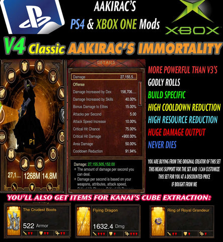 Immortality v4 Inna's Monk Modded Set for Rift 150 Mystical-Diablo 3 Mods - Playstation 4, Xbox One, Nintendo Switch