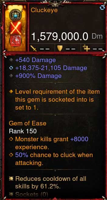 [Primal-Ethereal Infused] 1,579,000 DPS Acutal DPS Weapon CLUCKEYE Diablo 3 Mods ROS Seasonal and Non Seasonal Save Mod - Modded Items and Gear - Hacks - Cheats - Trainers for Playstation 4 - Playstation 5 - Nintendo Switch - Xbox One