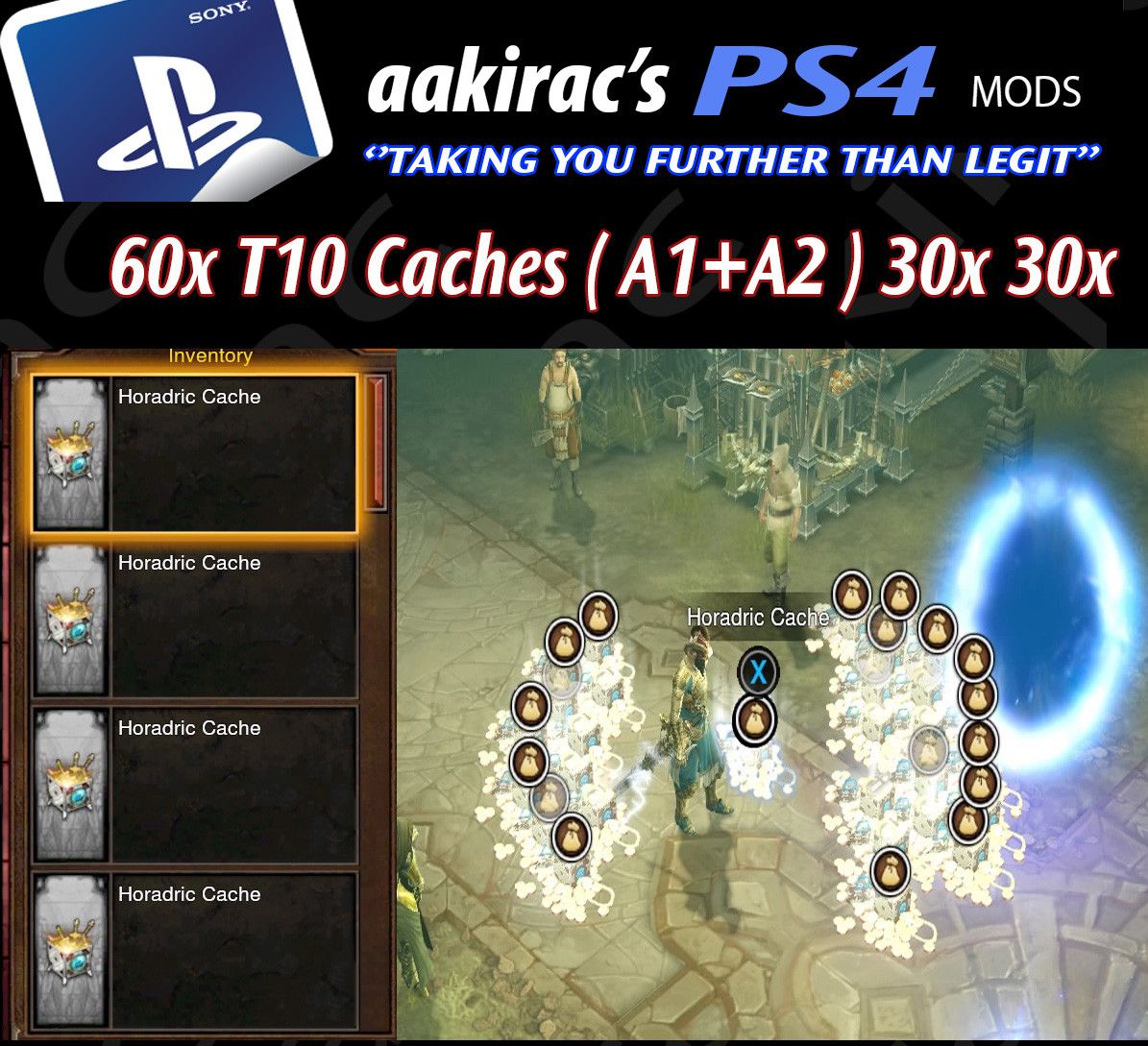 T10 Cache's for Diablo 3 Diablo 3 Mods ROS Seasonal and Non Seasonal Save Mod - Modded Items and Gear - Hacks - Cheats - Trainers for Playstation 4 - Playstation 5 - Nintendo Switch - Xbox One