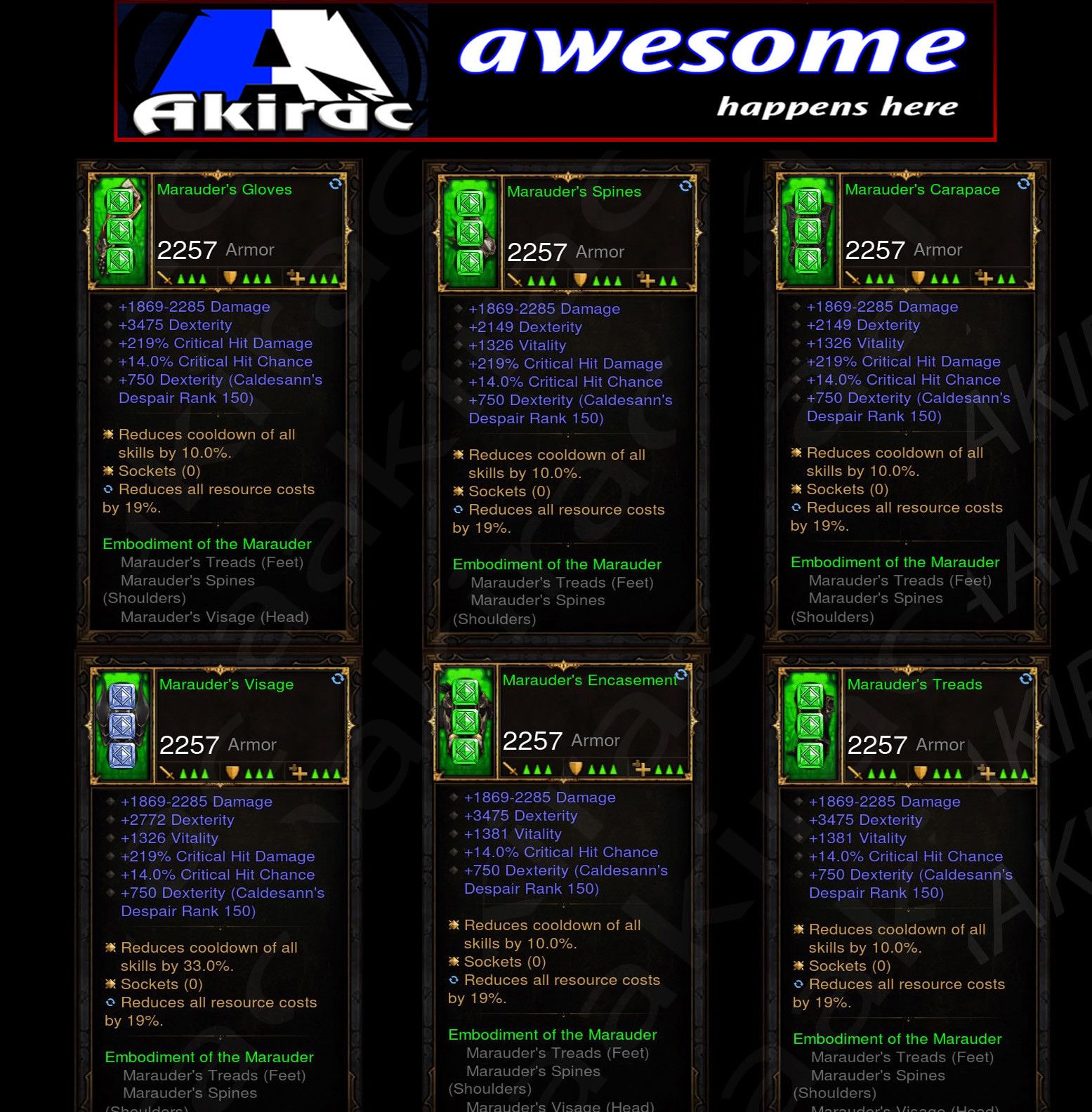 6x Piece Marauder Demon Hunter Set Diablo 3 Mods ROS Seasonal and Non Seasonal Save Mod - Modded Items and Gear - Hacks - Cheats - Trainers for Playstation 4 - Playstation 5 - Nintendo Switch - Xbox One