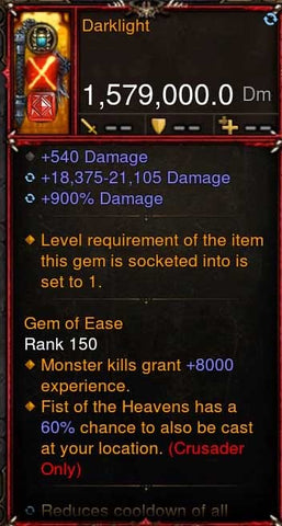 [Primal-Ethereal Infused] 1,579,000 DPS Acutal DPS Weapon DARKLIGHT-Weapon-Diablo 3 Mods ROS-Akirac Diablo 3 Mods Seasonal and Non Seasonal Save Mod - Modded Items and Sets Hacks - Cheats - Trainer - Editor for Playstation 4-Playstation 5-Nintendo Switch-Xbox One