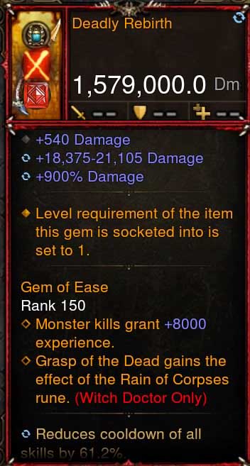 [Primal-Ethereal Infused] 1,579,000 DPS Acutal DPS Weapon DEADLY REBIRTH Diablo 3 Mods ROS Seasonal and Non Seasonal Save Mod - Modded Items and Gear - Hacks - Cheats - Trainers for Playstation 4 - Playstation 5 - Nintendo Switch - Xbox One