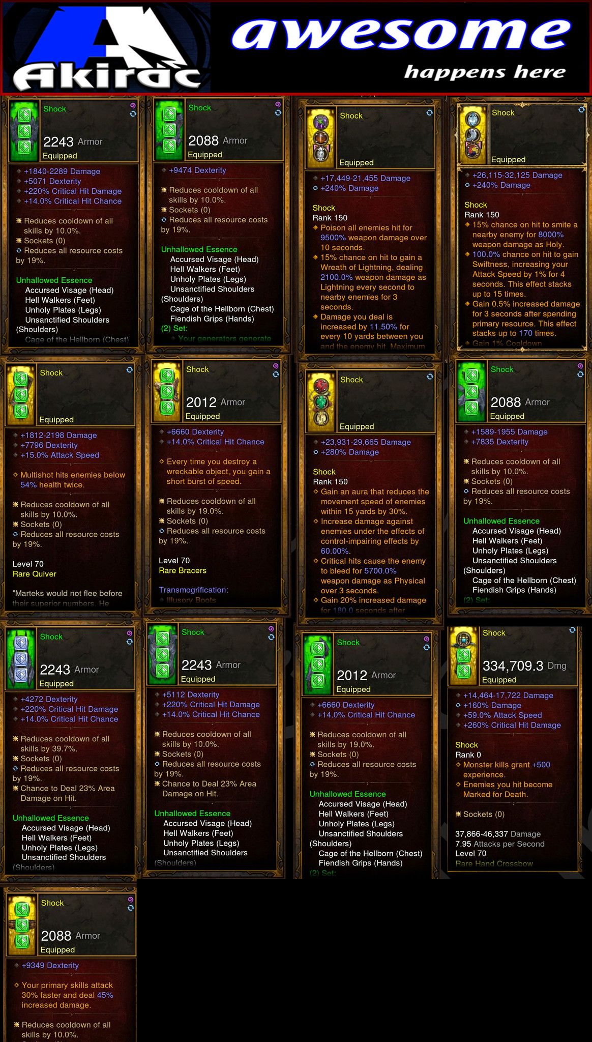 Shock v1 Unhallow Demon Hunter Set for Rift Climbing Diablo 3 Mods ROS Seasonal and Non Seasonal Save Mod - Modded Items and Gear - Hacks - Cheats - Trainers for Playstation 4 - Playstation 5 - Nintendo Switch - Xbox One