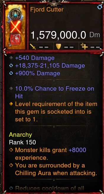 [Primal-Ethereal Infused] 1,579,000 DPS Acutal DPS Weapon FJORD CUTTER Diablo 3 Mods ROS Seasonal and Non Seasonal Save Mod - Modded Items and Gear - Hacks - Cheats - Trainers for Playstation 4 - Playstation 5 - Nintendo Switch - Xbox One