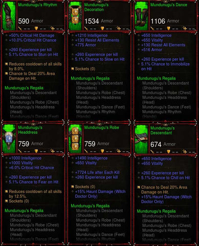 [Primal Ancient] Legit MunDunugu Witch Doctor Set 6x Pieces-Modded Sets-Diablo 3 Mods ROS-Akirac Diablo 3 Mods Seasonal and Non Seasonal Save Mod - Modded Items and Sets Hacks - Cheats - Trainer - Editor for Playstation 4-Playstation 5-Nintendo Switch-Xbox One