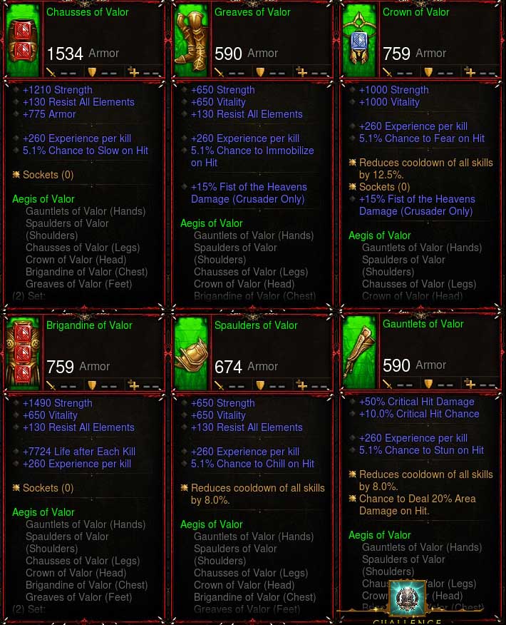 [Primal Ancient] Legit Valor Crusader Set 6x Pieces Diablo 3 Mods ROS Seasonal and Non Seasonal Save Mod - Modded Items and Gear - Hacks - Cheats - Trainers for Playstation 4 - Playstation 5 - Nintendo Switch - Xbox One
