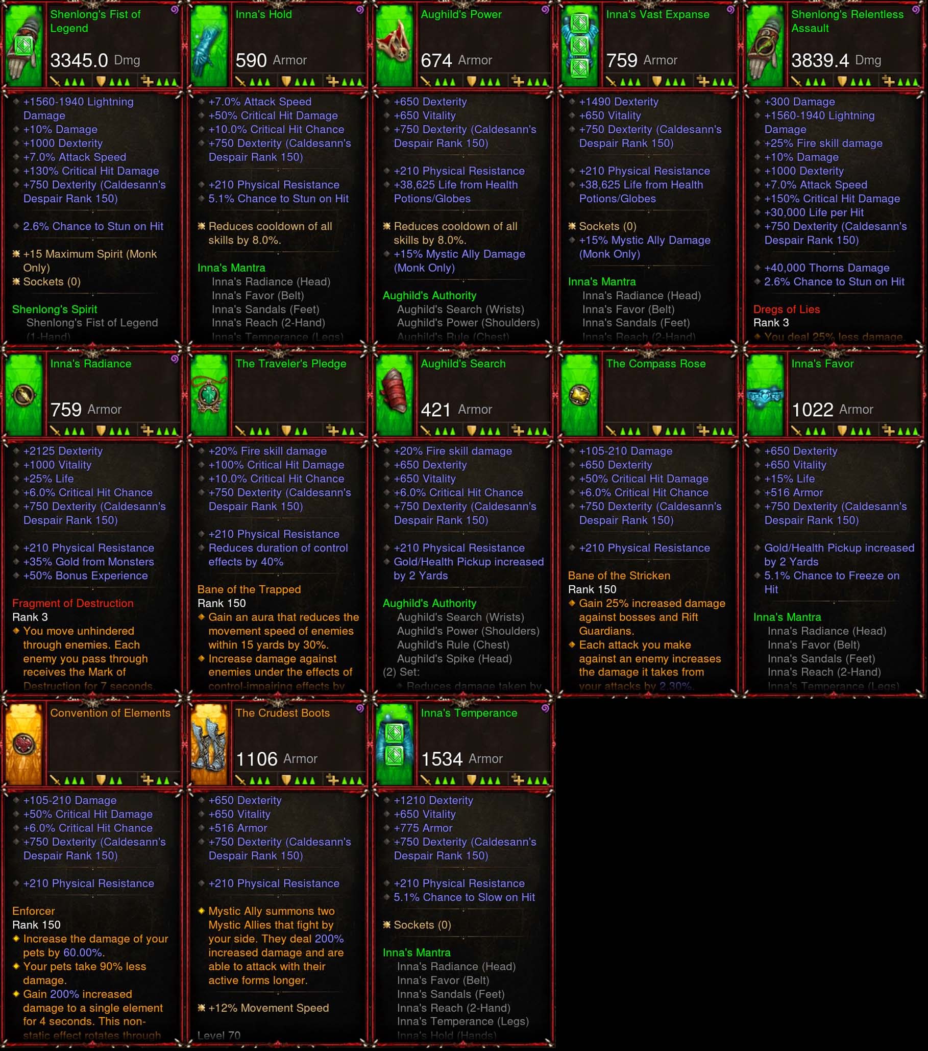 Legit Primal Ancient Complete Inna Build Set Seasonal & NonSeasonal