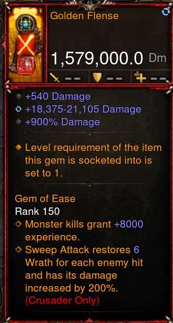 [Primal-Ethereal Infused] 1,579,000 DPS Acutal DPS Weapon GOLDEN FLENSE Diablo 3 Mods ROS Seasonal and Non Seasonal Save Mod - Modded Items and Gear - Hacks - Cheats - Trainers for Playstation 4 - Playstation 5 - Nintendo Switch - Xbox One