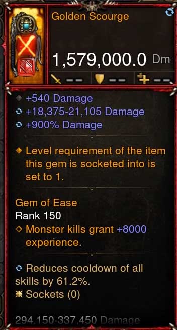 [Primal-Ethereal Infused] 1,579,000 DPS Acutal DPS Weapon GOLDEN SCOURGE Diablo 3 Mods ROS Seasonal and Non Seasonal Save Mod - Modded Items and Gear - Hacks - Cheats - Trainers for Playstation 4 - Playstation 5 - Nintendo Switch - Xbox One
