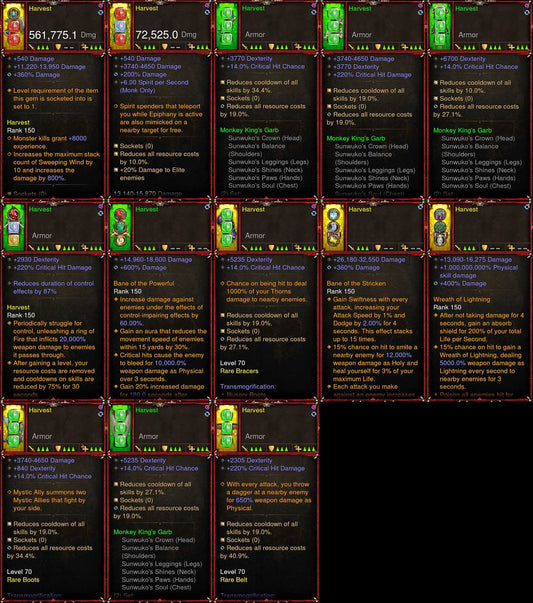 [Primal Ancient] [Quad DPS] [LIMITED] Diablo 3 IMv5 Sunwoko Monk Set Harvest W2 Diablo 3 Mods ROS Seasonal and Non Seasonal Save Mod - Modded Items and Gear - Hacks - Cheats - Trainers for Playstation 4 - Playstation 5 - Nintendo Switch - Xbox One