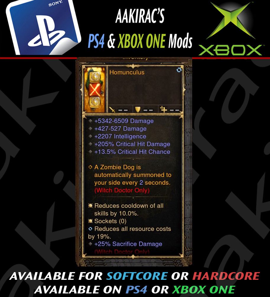 Homunculus Mojo Offhand Modded-Diablo 3 Mods - Playstation 4, Xbox One, Nintendo Switch