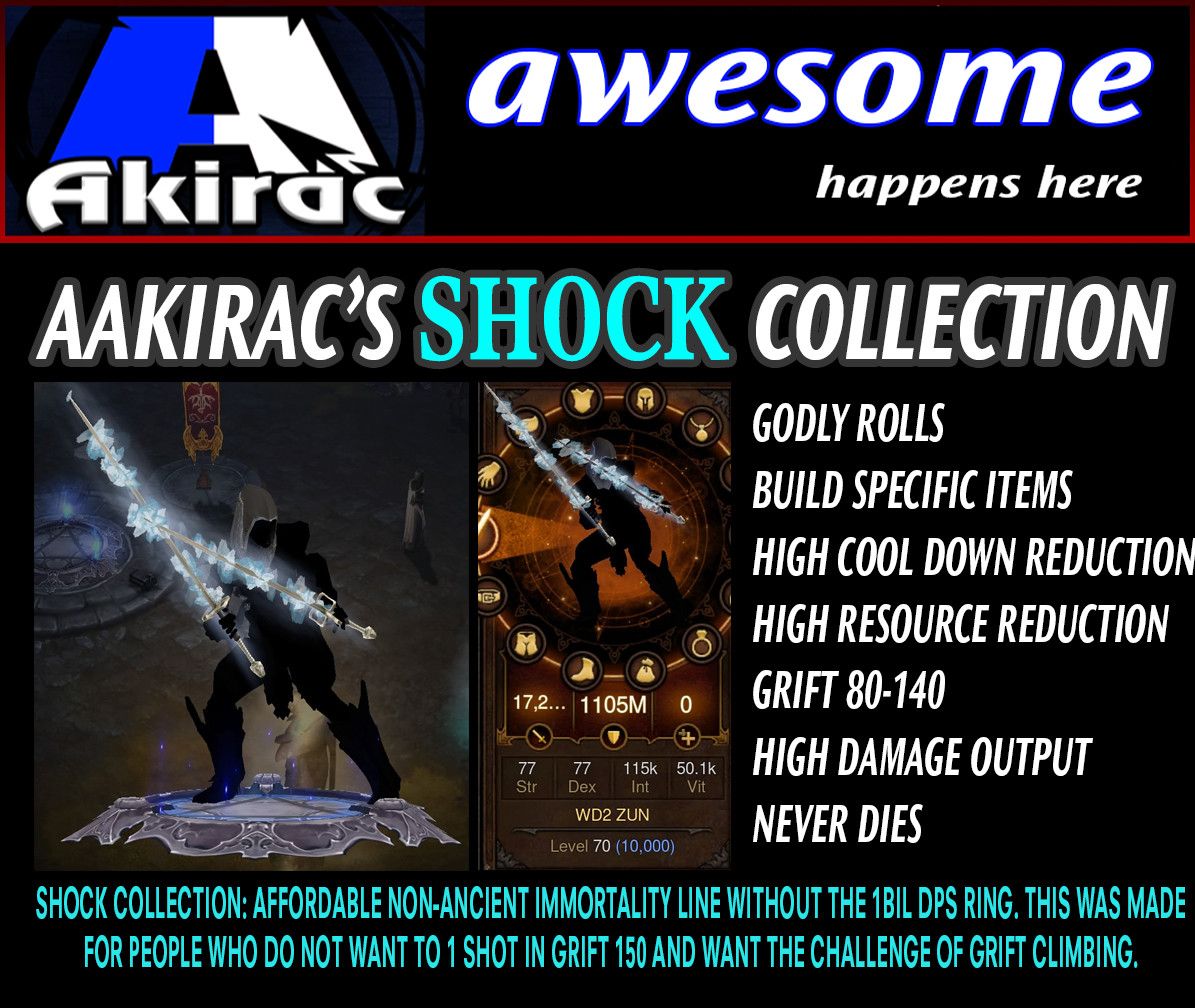 Shock v1 Zunimassa Witch Doctor Set for Rift Climbing Diablo 3 Mods ROS Seasonal and Non Seasonal Save Mod - Modded Items and Gear - Hacks - Cheats - Trainers for Playstation 4 - Playstation 5 - Nintendo Switch - Xbox One