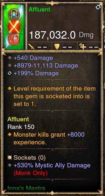 Affluent Modded Weapon Inna's Set Staff + 530% Mystic Ally Damage Diablo 3 Mods ROS Seasonal and Non Seasonal Save Mod - Modded Items and Gear - Hacks - Cheats - Trainers for Playstation 4 - Playstation 5 - Nintendo Switch - Xbox One