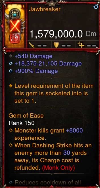 [Primal-Ethereal Infused] 1,579,000 DPS Acutal DPS Weapon JAWBREAKER - Diablo 3 Mods Store - Seasonal and non-seasonal - Modded Items and Gear for PlayStation 4, PlayStation 5, Nintendo Switch, and Xbox One