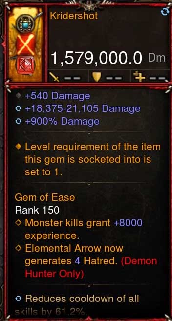 [Primal-Ethereal Infused] 1,579,000 DPS Acutal DPS Weapon KRIDERSHOT Diablo 3 Mods ROS Seasonal and Non Seasonal Save Mod - Modded Items and Gear - Hacks - Cheats - Trainers for Playstation 4 - Playstation 5 - Nintendo Switch - Xbox One