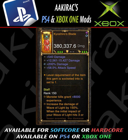 Kyroshiro's Blade 380k Fist Modded Weapon-Diablo 3 Mods - Playstation 4, Xbox One, Nintendo Switch