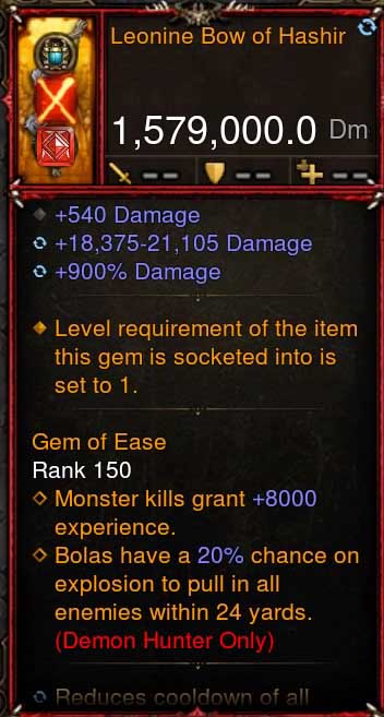 [Primal-Ethereal Infused] 1,579,000 DPS Acutal DPS Weapon LEONINE BOW OF HASHIR Diablo 3 Mods ROS Seasonal and Non Seasonal Save Mod - Modded Items and Gear - Hacks - Cheats - Trainers for Playstation 4 - Playstation 5 - Nintendo Switch - Xbox One
