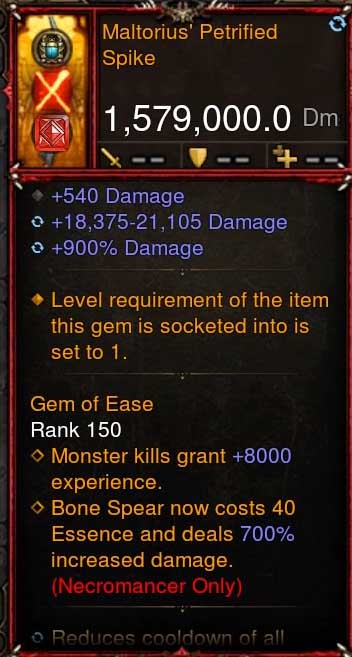 [Primal-Ethereal Infused] 1,579,000 DPS Acutal DPS Weapon MALTORIUS PETRIFIED SPIKE II-Weapon-Diablo 3 Mods ROS-Akirac Diablo 3 Mods Seasonal and Non Seasonal Save Mod - Modded Items and Sets Hacks - Cheats - Trainer - Editor for Playstation 4-Playstation 5-Nintendo Switch-Xbox One