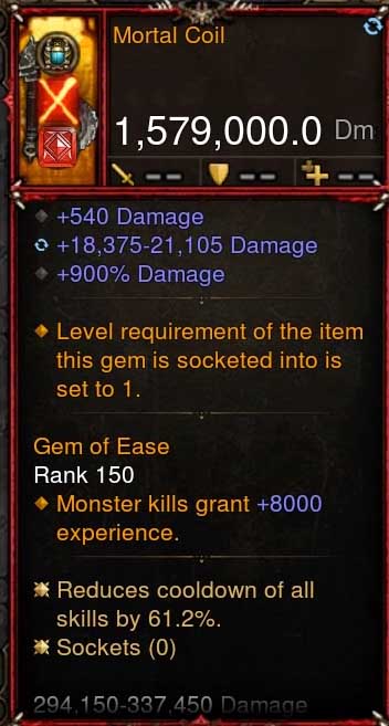 [Primal-Ethereal Infused] 1,579,000 DPS Acutal DPS Weapon MORTAL COIL Diablo 3 Mods ROS Seasonal and Non Seasonal Save Mod - Modded Items and Gear - Hacks - Cheats - Trainers for Playstation 4 - Playstation 5 - Nintendo Switch - Xbox One