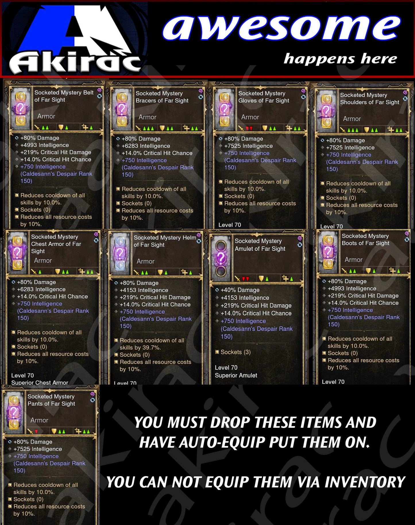 Kadala's Mystery Items Bundle (9x Modded, White) Diablo 3 Mods ROS Seasonal and Non Seasonal Save Mod - Modded Items and Gear - Hacks - Cheats - Trainers for Playstation 4 - Playstation 5 - Nintendo Switch - Xbox One