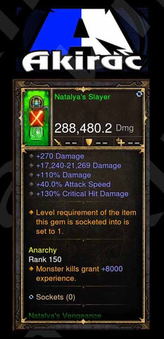 Natalya's Slayer 288k Modded Weapon-Diablo 3 Mods - Playstation 4, Xbox One, Nintendo Switch