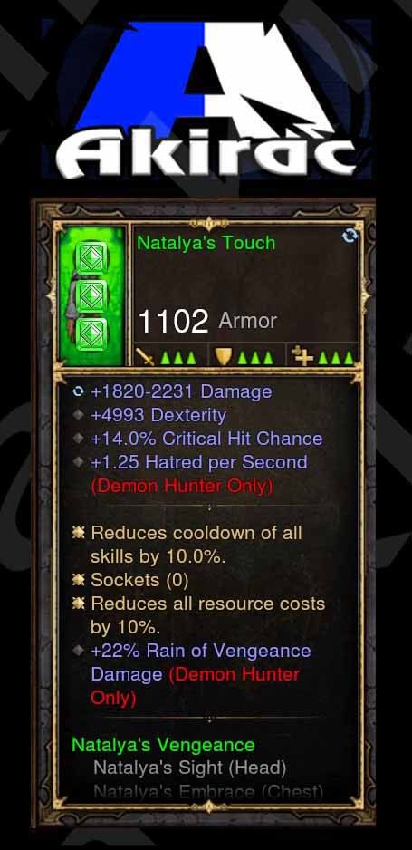 Natalya's Touch 4.9k Dex, 14% CC, 1.25 Hatred Regen, 22% ROV Modded Set Gloves Diablo 3 Mods ROS Seasonal and Non Seasonal Save Mod - Modded Items and Gear - Hacks - Cheats - Trainers for Playstation 4 - Playstation 5 - Nintendo Switch - Xbox One