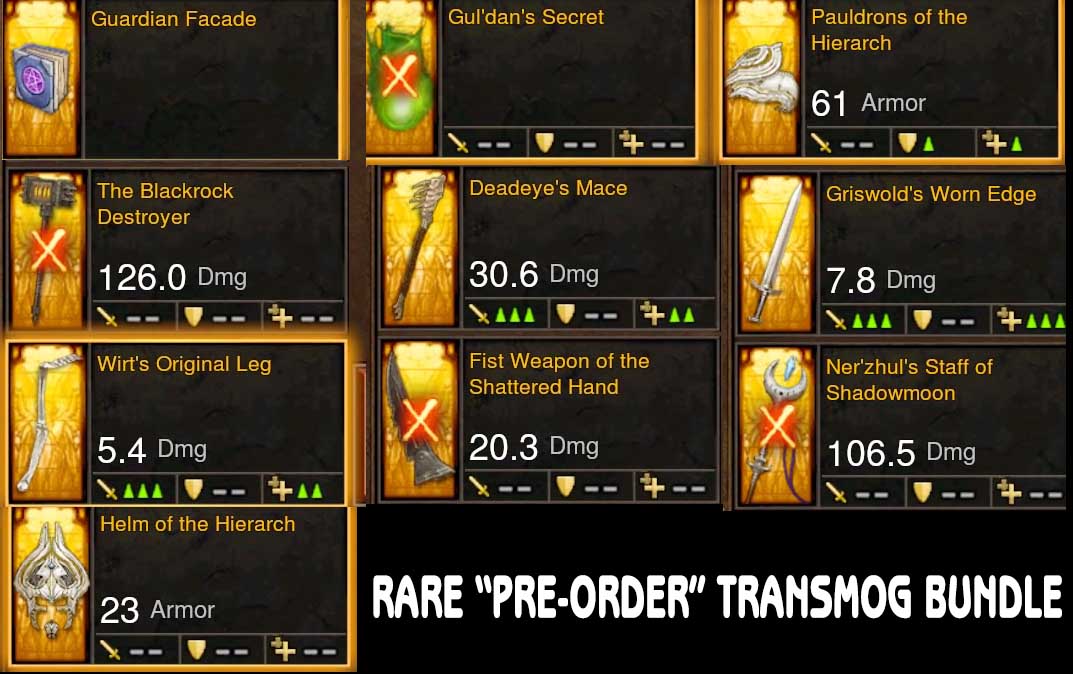 Rare Transmog (Xmog) Bundle Diablo 3 Mods ROS Seasonal and Non Seasonal Save Mod - Modded Items and Gear - Hacks - Cheats - Trainers for Playstation 4 - Playstation 5 - Nintendo Switch - Xbox One
