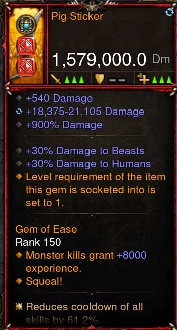 [Primal-Ethereal Infused] 1,579,000 DPS Acutal DPS Weapon PIG STICKER Diablo 3 Mods ROS Seasonal and Non Seasonal Save Mod - Modded Items and Gear - Hacks - Cheats - Trainers for Playstation 4 - Playstation 5 - Nintendo Switch - Xbox One