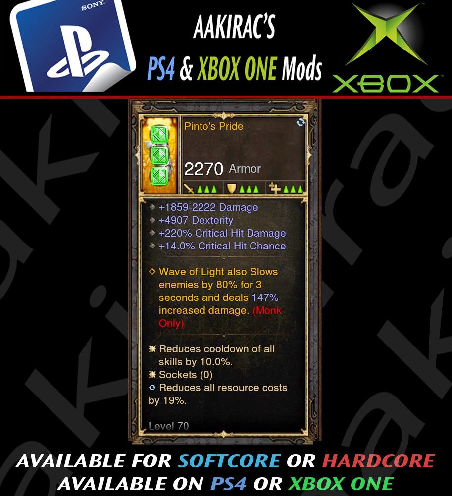 Pinto's Pride Bracers Modded #2-Diablo 3 Mods - Playstation 4, Xbox One, Nintendo Switch