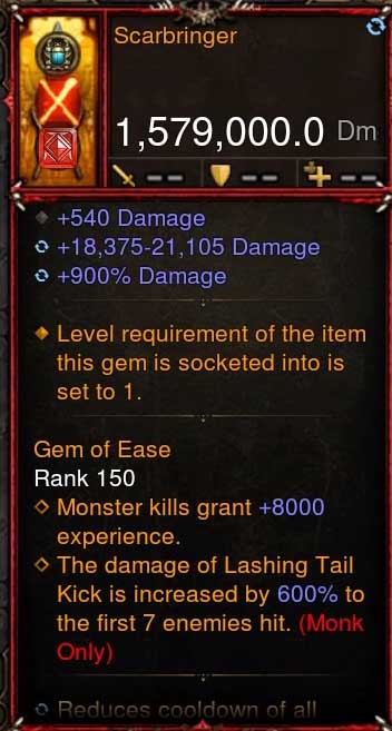 [Primal-Ethereal Infused] 1,579,000 DPS Acutal DPS Weapon SCARBRINGER II Diablo 3 Mods ROS Seasonal and Non Seasonal Save Mod - Modded Items and Gear - Hacks - Cheats - Trainers for Playstation 4 - Playstation 5 - Nintendo Switch - Xbox One