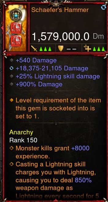 [Primal-Ethereal Infused] 1,579,000 DPS Acutal DPS Weapon SCHAEFERS HAMMER Diablo 3 Mods ROS Seasonal and Non Seasonal Save Mod - Modded Items and Gear - Hacks - Cheats - Trainers for Playstation 4 - Playstation 5 - Nintendo Switch - Xbox One