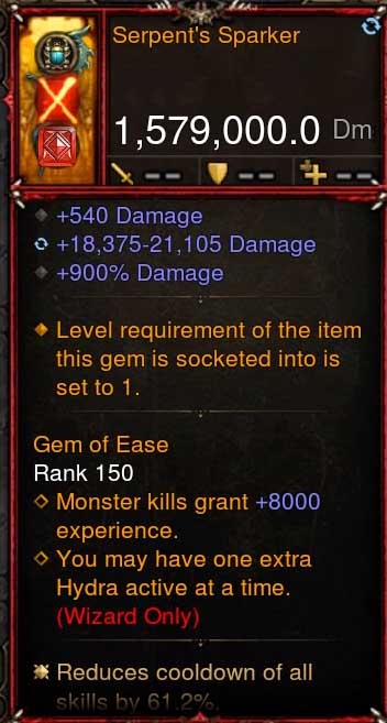 [Primal-Ethereal Infused] 1,579,000 DPS Acutal DPS Weapon SERPENT SPARKER Diablo 3 Mods ROS Seasonal and Non Seasonal Save Mod - Modded Items and Gear - Hacks - Cheats - Trainers for Playstation 4 - Playstation 5 - Nintendo Switch - Xbox One