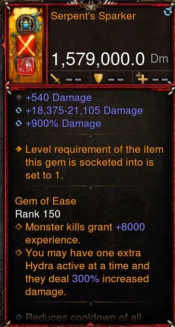 [Primal-Ethereal Infused] 1,579,000 DPS Acutal DPS Weapon SERPENT SPARKER II Diablo 3 Mods ROS Seasonal and Non Seasonal Save Mod - Modded Items and Gear - Hacks - Cheats - Trainers for Playstation 4 - Playstation 5 - Nintendo Switch - Xbox One