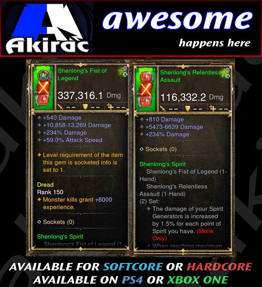 Shenlongs Fist Combo 337k / 116k Modded Weapon Diablo 3 Mods ROS Seasonal and Non Seasonal Save Mod - Modded Items and Gear - Hacks - Cheats - Trainers for Playstation 4 - Playstation 5 - Nintendo Switch - Xbox One