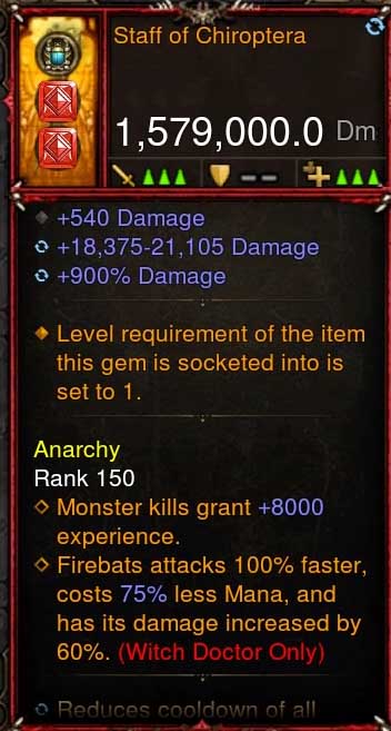 [Primal-Ethereal Infused] 1,579,000 DPS Acutal DPS Weapon STAFF OF CHIROPTERA-Weapon-Diablo 3 Mods ROS-Akirac Diablo 3 Mods Seasonal and Non Seasonal Save Mod - Modded Items and Sets Hacks - Cheats - Trainer - Editor for Playstation 4-Playstation 5-Nintendo Switch-Xbox One