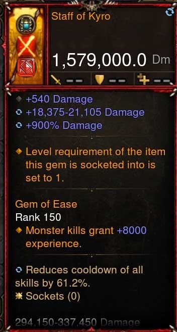 [Primal-Ethereal Infused] 1,579,000 DPS Acutal DPS Weapon STAFF OF KYRO Diablo 3 Mods ROS Seasonal and Non Seasonal Save Mod - Modded Items and Gear - Hacks - Cheats - Trainers for Playstation 4 - Playstation 5 - Nintendo Switch - Xbox One