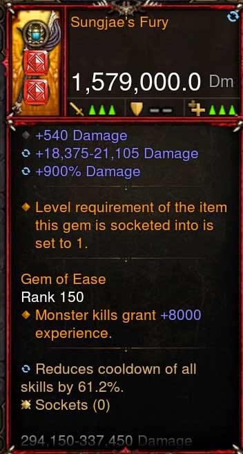 [Primal-Ethereal Infused] 1,579,000 DPS Acutal DPS Weapon SUNJAES FURY - Diablo 3 Mods Store - Seasonal and non-seasonal - Modded Items and Gear for PlayStation 4, PlayStation 5, Nintendo Switch, and Xbox One