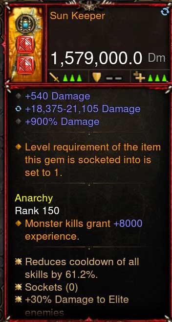 [Primal-Ethereal Infused] 1,579,000 DPS Acutal DPS Weapon SUN KEEPER - Diablo 3 Mods Store - Seasonal and non-seasonal - Modded Items and Gear for PlayStation 4, PlayStation 5, Nintendo Switch, and Xbox One