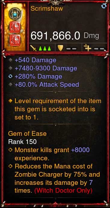 [Primal Ancient] 691k DPS 2.6.10 Scrimshaw-Weapon-Diablo 3 Mods ROS-Akirac Diablo 3 Mods Seasonal and Non Seasonal Save Mod - Modded Items and Sets Hacks - Cheats - Trainer - Editor for Playstation 4-Playstation 5-Nintendo Switch-Xbox One