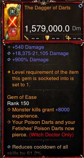 [Primal-Ethereal Infused] 1,579,000 DPS Acutal DPS Weapon THE DAGGER OF DARTS Diablo 3 Mods ROS Seasonal and Non Seasonal Save Mod - Modded Items and Gear - Hacks - Cheats - Trainers for Playstation 4 - Playstation 5 - Nintendo Switch - Xbox One