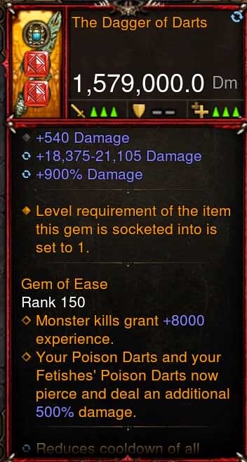 [Primal-Ethereal Infused] 1,579,000 DPS Acutal DPS Weapon THE DAGGER OF DARTS II Diablo 3 Mods ROS Seasonal and Non Seasonal Save Mod - Modded Items and Gear - Hacks - Cheats - Trainers for Playstation 4 - Playstation 5 - Nintendo Switch - Xbox One