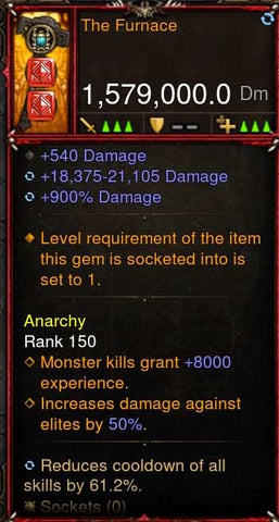 [Primal-Ethereal Infused] 1,579,000 DPS Acutal DPS Weapon THE FURNACE-Weapon-Diablo 3 Mods ROS-Akirac Diablo 3 Mods Seasonal and Non Seasonal Save Mod - Modded Items and Sets Hacks - Cheats - Trainer - Editor for Playstation 4-Playstation 5-Nintendo Switch-Xbox One