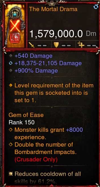 [Primal-Ethereal Infused] 1,579,000 DPS Acutal DPS Weapon THE MORTAL DRAMA Diablo 3 Mods ROS Seasonal and Non Seasonal Save Mod - Modded Items and Gear - Hacks - Cheats - Trainers for Playstation 4 - Playstation 5 - Nintendo Switch - Xbox One