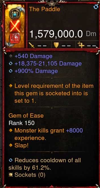 [Primal-Ethereal Infused] 1,579,000 DPS Acutal DPS Weapon THE PADDLE Diablo 3 Mods ROS Seasonal and Non Seasonal Save Mod - Modded Items and Gear - Hacks - Cheats - Trainers for Playstation 4 - Playstation 5 - Nintendo Switch - Xbox One