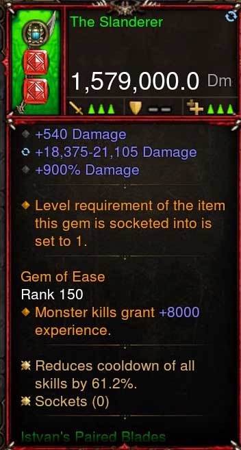[Primal-Ethereal Infused] 1,579,000 DPS Acutal DPS Weapon THE SLANDERER Diablo 3 Mods ROS Seasonal and Non Seasonal Save Mod - Modded Items and Gear - Hacks - Cheats - Trainers for Playstation 4 - Playstation 5 - Nintendo Switch - Xbox One