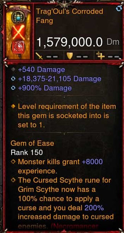 [Primal-Ethereal Infused] 1,579,000 DPS Acutal DPS Weapon TRAGOULS CORRODED FANG II-Weapon-Diablo 3 Mods ROS-Akirac Diablo 3 Mods Seasonal and Non Seasonal Save Mod - Modded Items and Sets Hacks - Cheats - Trainer - Editor for Playstation 4-Playstation 5-Nintendo Switch-Xbox One