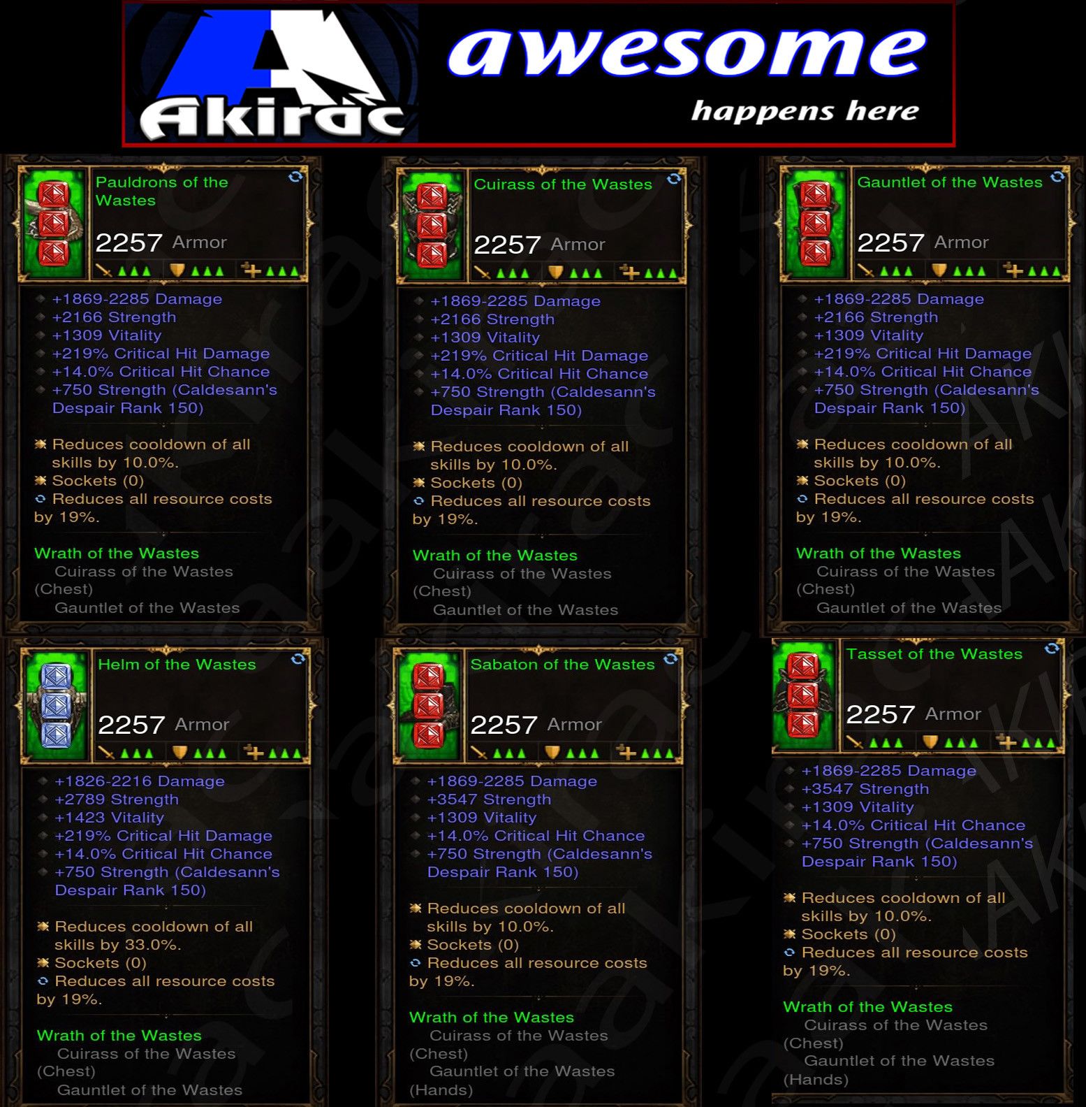 6x Piece Waste Barbarian Set Diablo 3 Mods ROS Seasonal and Non Seasonal Save Mod - Modded Items and Gear - Hacks - Cheats - Trainers for Playstation 4 - Playstation 5 - Nintendo Switch - Xbox One