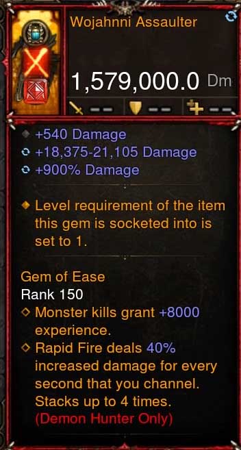[Primal-Ethereal Infused] 1,579,000 DPS Acutal DPS WOJAHNNI ASSAULTER-Weapon-Diablo 3 Mods ROS-Akirac Diablo 3 Mods Seasonal and Non Seasonal Save Mod - Modded Items and Sets Hacks - Cheats - Trainer - Editor for Playstation 4-Playstation 5-Nintendo Switch-Xbox One