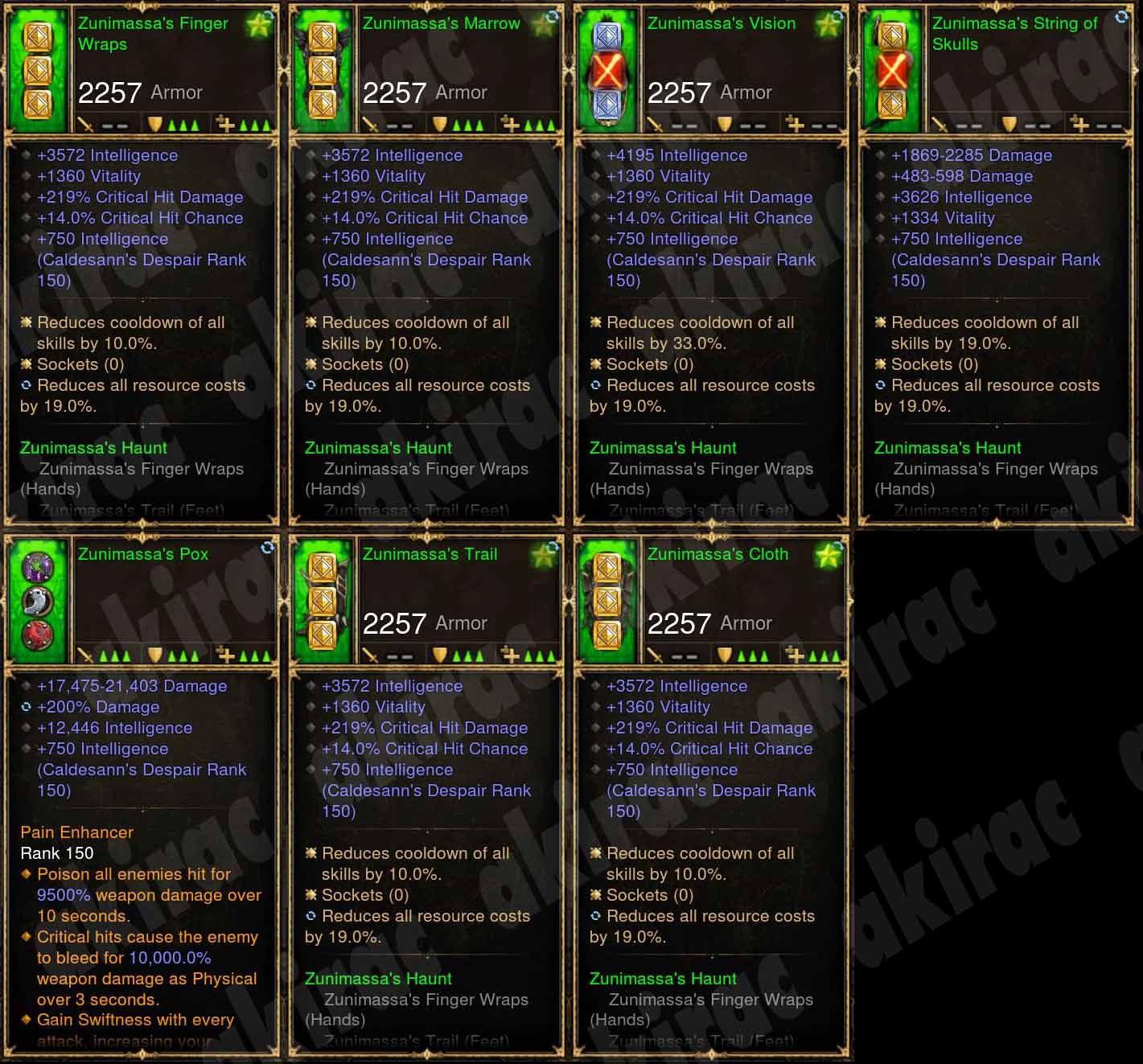 7x Piece Zunimassa Witch Doctor Set Diablo 3 Mods ROS Seasonal and Non Seasonal Save Mod - Modded Items and Gear - Hacks - Cheats - Trainers for Playstation 4 - Playstation 5 - Nintendo Switch - Xbox One